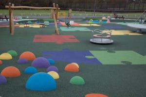 Wet pour playground surfacing colourful