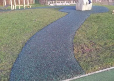 Bonded rubber mulch path