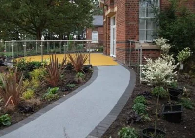 Grey surfacing walkway