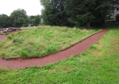 Red mulch walkway Kendal