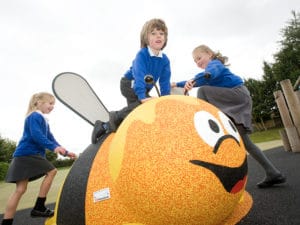 School Playground with Bee